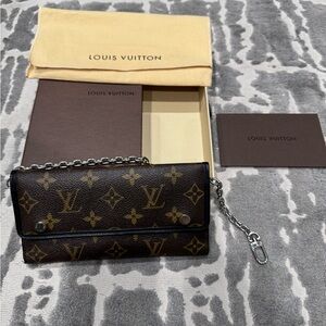 Louis Vuitton Brown Monogram Chain Wallet